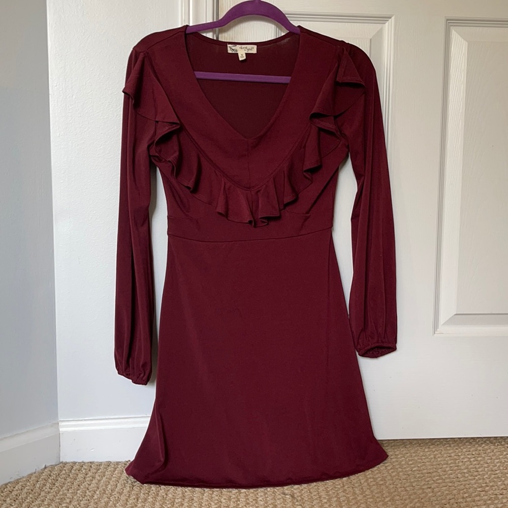 Burgundy Mini Dress/ Size Small